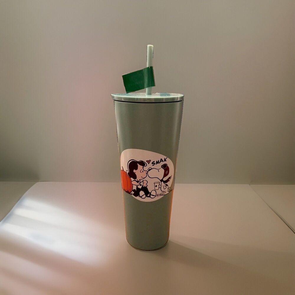 NEW 2026 Starbucks x Peanuts Snoopy Lucy Green 24 oz Tumbler w/ Lid & Straw